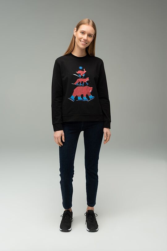 Stretch cotton sweatshirt 4 | FOX BLACK | Audimas