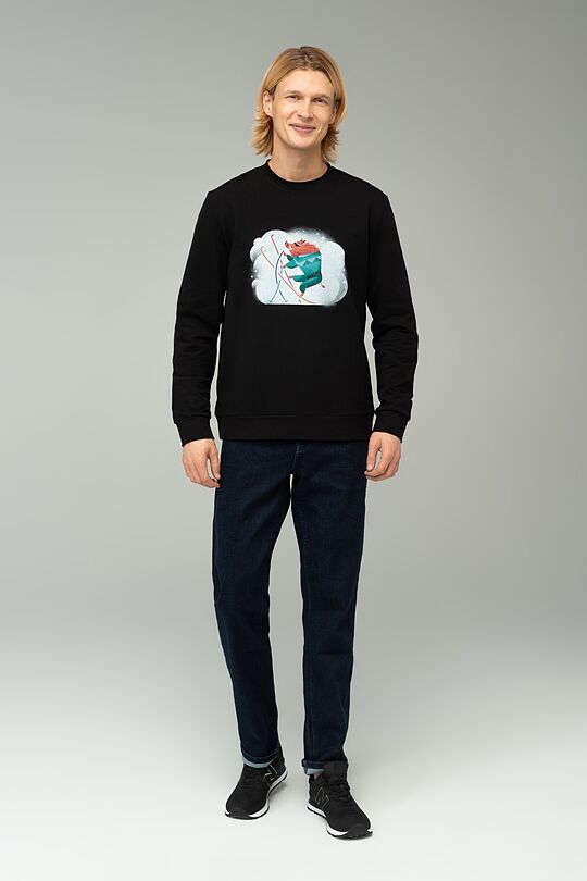 Stretch cotton sweatshirt 4 | BOAR BLACK | Audimas