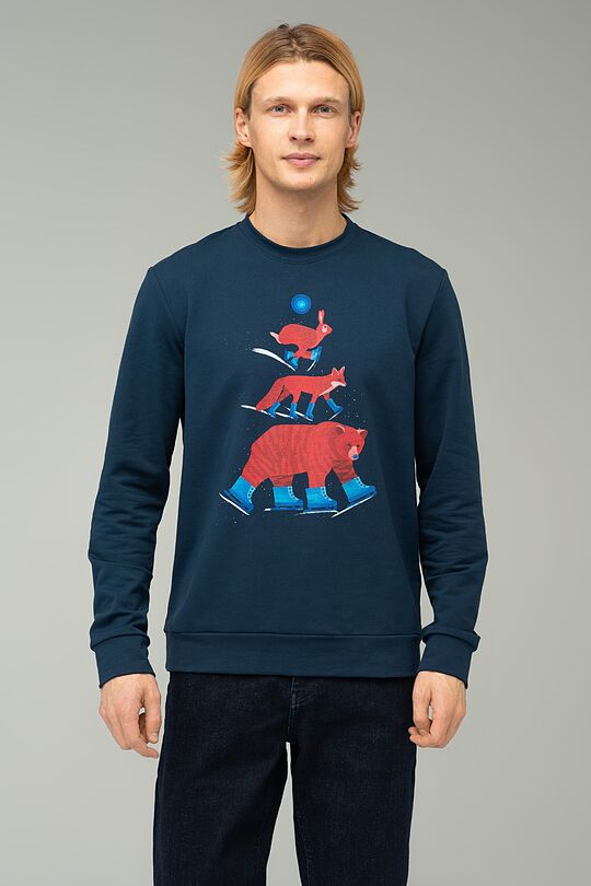 Stretch cotton sweatshirt 1 | FOX BLUE | Audimas
