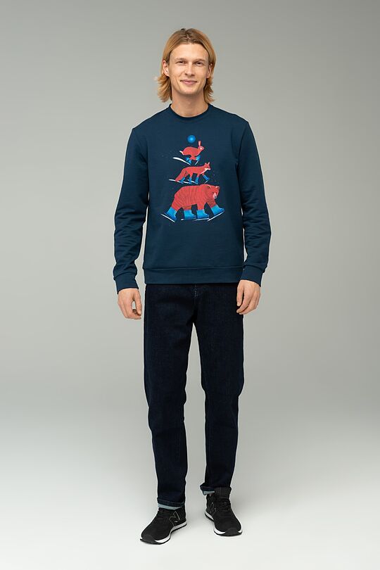 Stretch cotton sweatshirt 4 | FOX BLUE | Audimas