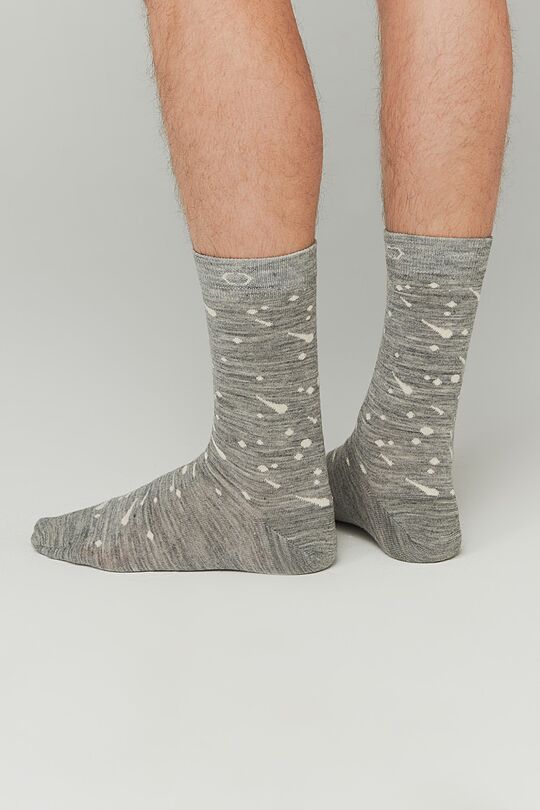 Merino mix printed socks 2 | GREY/MELANGE | Audimas