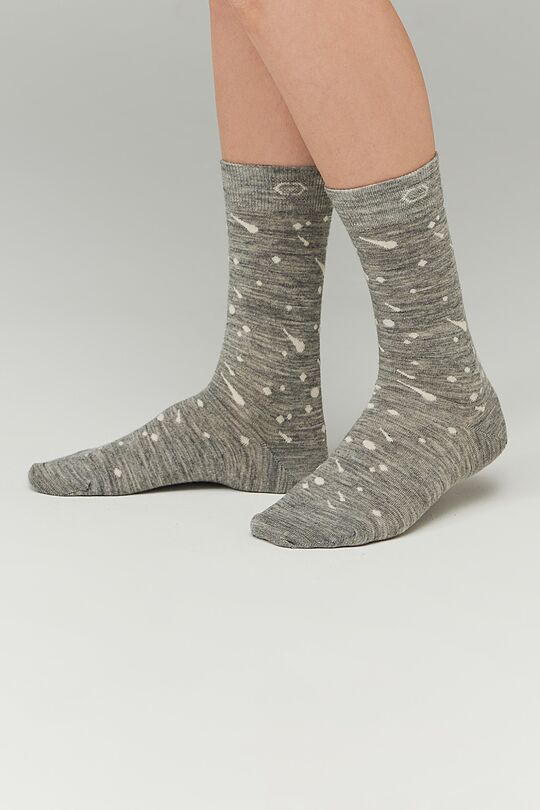 Merino mix printed socks 4 | GREY/MELANGE | Audimas