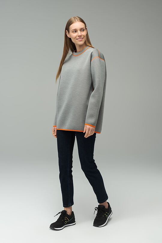 Reversible neoprene sweatshirt 7 | GREY/ORANGE | Audimas