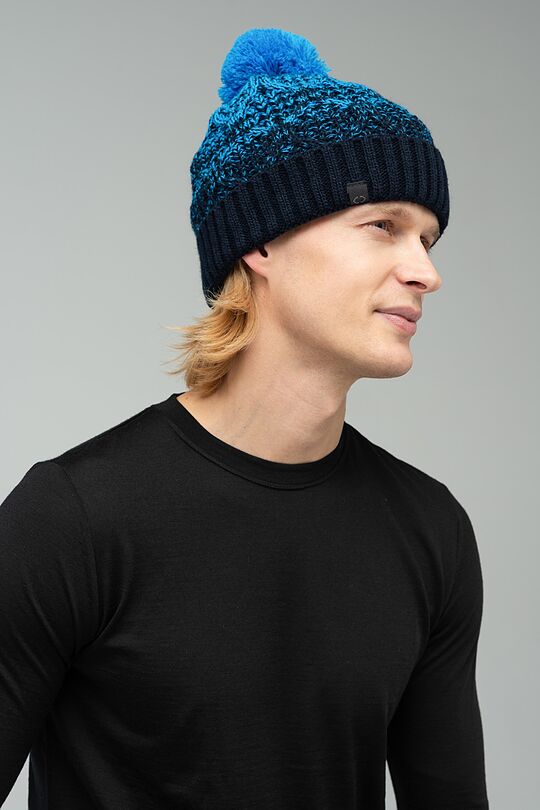 Knitted hat with wool 1 | BLUE/NAVY | Audimas