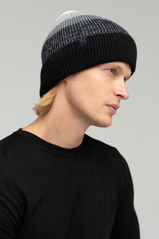 Knitted hat with wool 1 | BLACK | Audimas