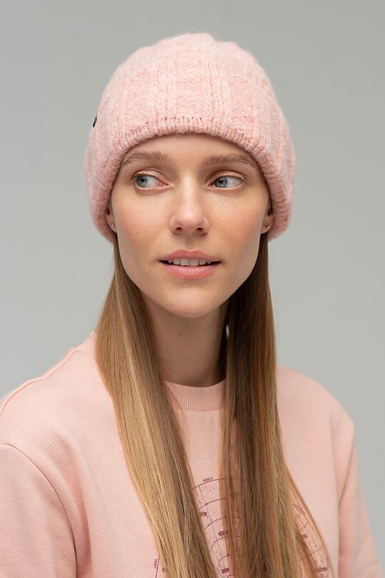 Soft knitted hat with wool 1 | RED/PINK | Audimas