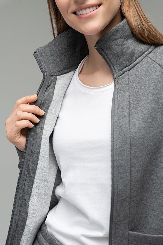 Brushed cotton zip-through sweatshirt 5 | GREY/MELANGE | Audimas