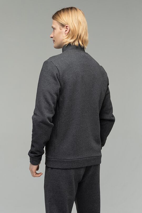 Brushed cotton zip-through jacket 2 | GREY/MELANGE | Audimas