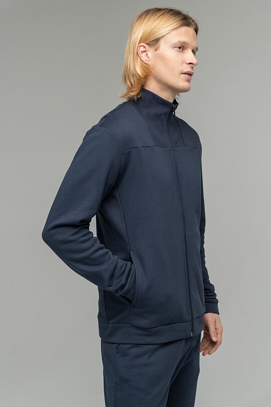 Brushed cotton zip-through jacket 3 | BLUE | Audimas