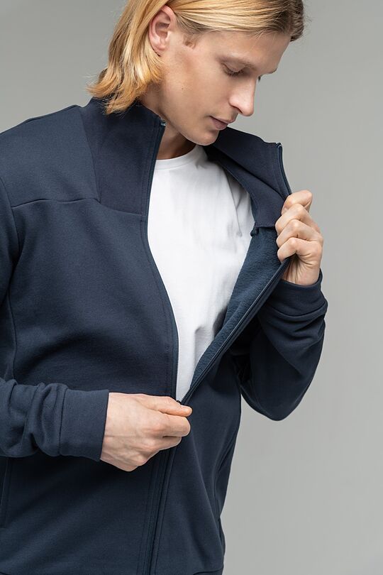 Brushed cotton zip-through jacket 5 | BLUE | Audimas