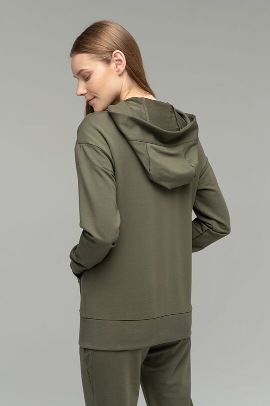 Soft touch modal zip-through hoodie 2 | OLIVE NIGHT | Audimas