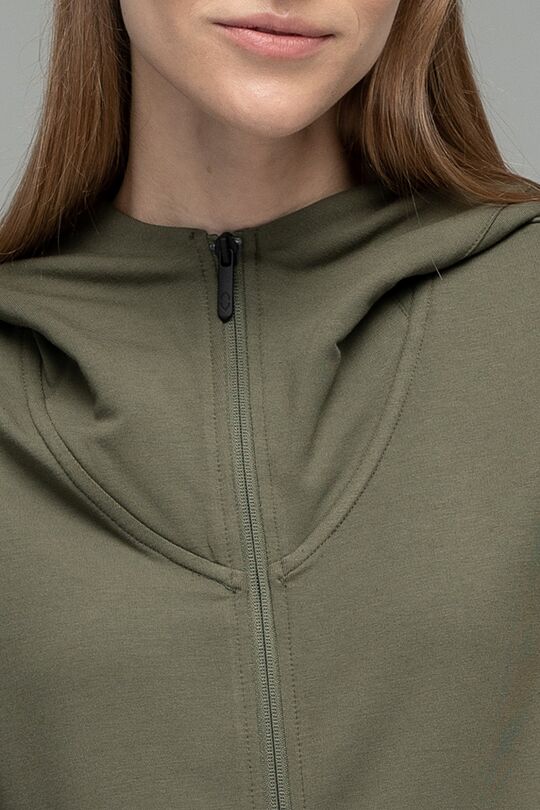 Soft touch modal zip-through hoodie 5 | OLIVE NIGHT | Audimas