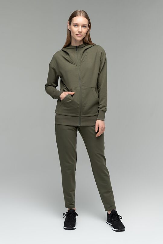 Soft touch modal zip-through hoodie 6 | OLIVE NIGHT | Audimas