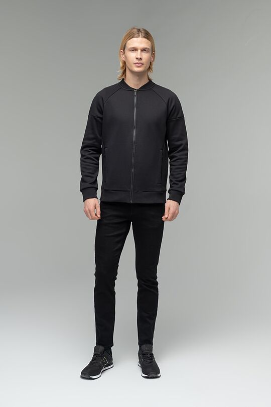 Soft inner surface cotton zip-through sweatshirt 6 | BLACK | Audimas