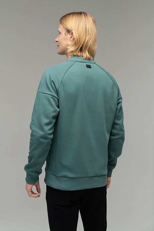 Soft inner surface cotton zip-through sweatshirt 2 | GREEN/ KHAKI / LIME GREEN | Audimas