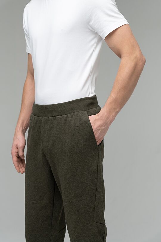 Cotton tapered fit sweatpants 3 | GREEN/ KHAKI / LIME GREEN | Audimas