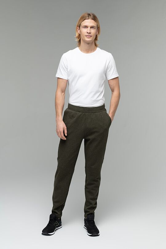 Cotton tapered fit sweatpants 4 | GREEN/ KHAKI / LIME GREEN | Audimas