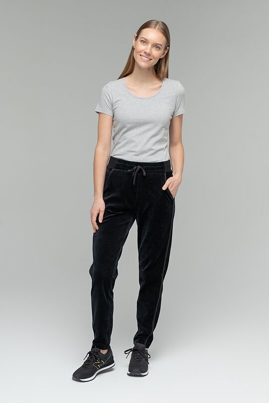 Cotton velour sweatpants 4 | BLACK | Audimas