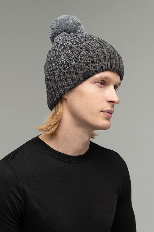 Knitted hat with wool 1 | GREY/MELANGE | Audimas