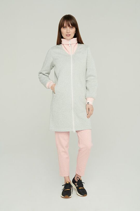 Warm fleece long zip-through jacket 7 | GREY/MELANGE | Audimas
