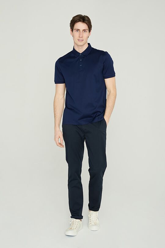 Mercerized cotton polo shirt 4 | BLUE | Audimas