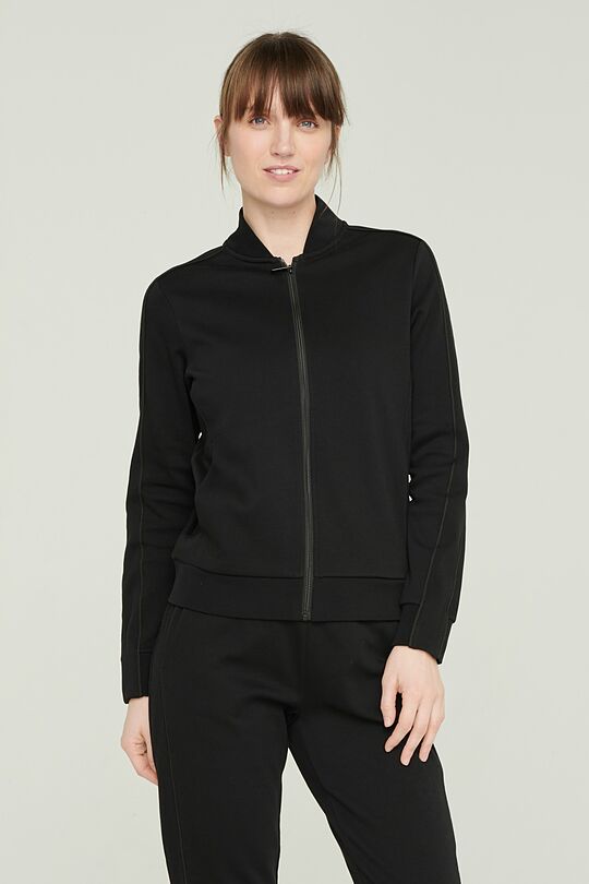 Cotton zip-through sweatshirt 1 | BLACK | Audimas