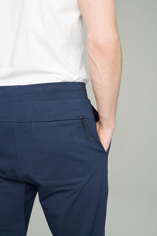 Stretch cotton slim fit sweatpants 4 | BLUE | Audimas