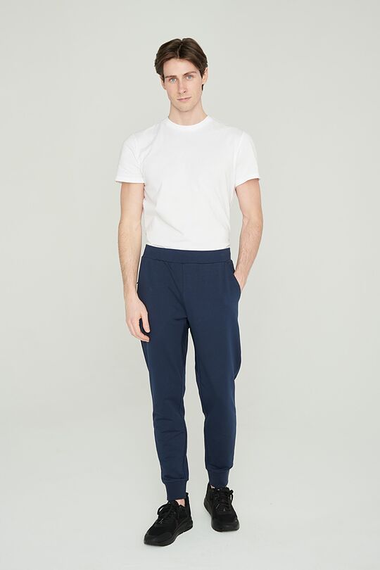 Stretch cotton slim fit sweatpants 1 | BLUE | Audimas