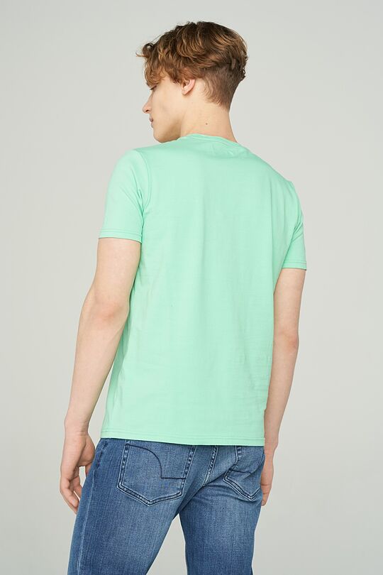 Stretch cotton t-shirt with print 2 | GREEN/ KHAKI / LIME GREEN | Audimas