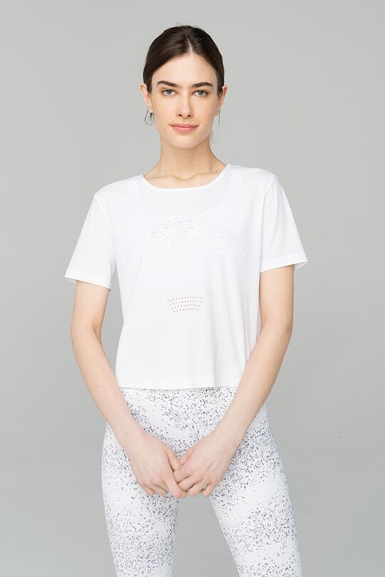 Short sleeve SENSITIVE crop top 1 | WHITE | Audimas