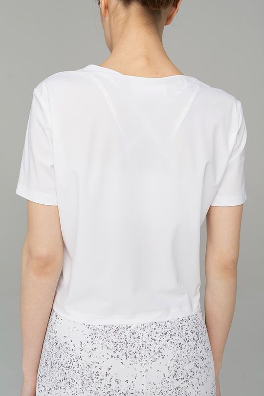 Short sleeve SENSITIVE crop top 2 | WHITE | Audimas