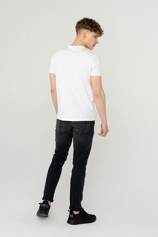 Stretch cotton t-shirt with print 2 | WHITE | Audimas