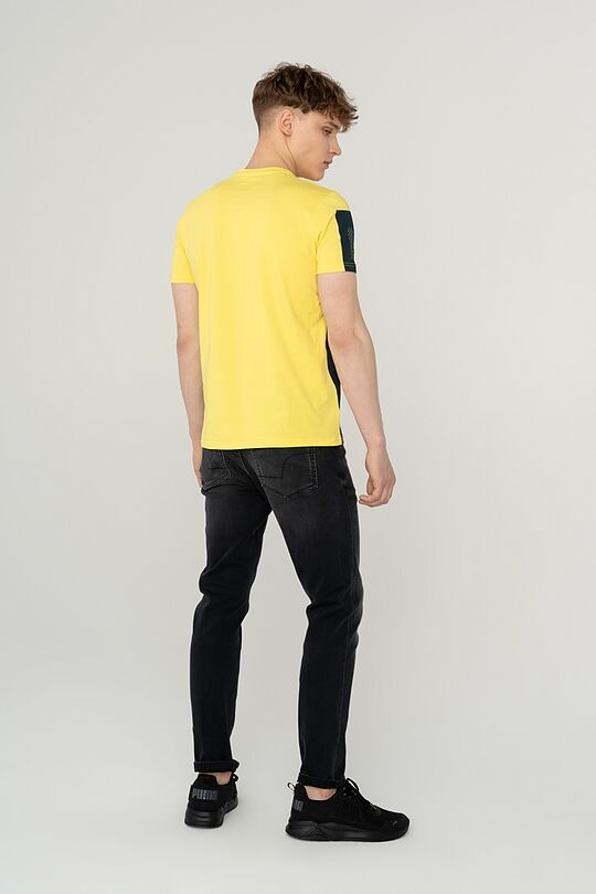 Stretch cotton t-shirt with print 2 | GREEN/ KHAKI / LIME GREEN | Audimas