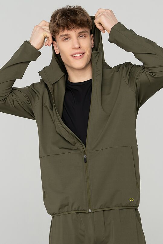 Functional zip-through hoodie 1 | GREEN/ KHAKI / LIME GREEN | Audimas