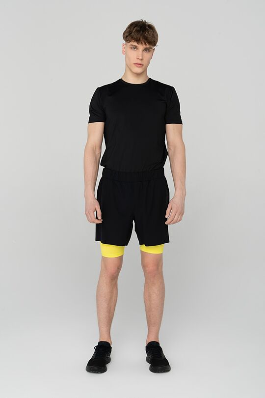 Medium length lightweight stretch fabric shorts 1 | BLACK | Audimas