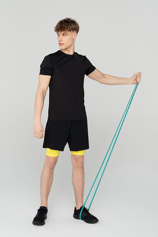 Medium length lightweight stretch fabric shorts 6 | BLACK | Audimas