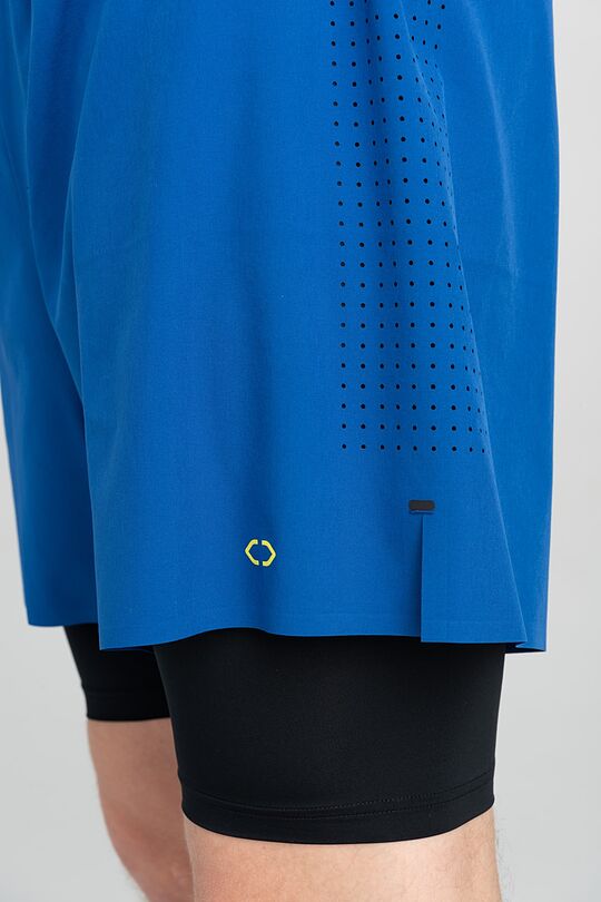 Medium length lightweight stretch fabric shorts 5 | BLUE | Audimas