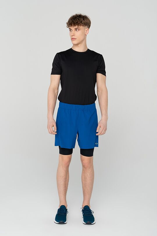Medium length lightweight stretch fabric shorts 1 | BLUE | Audimas