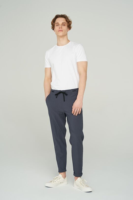 Stretch fabric tapered fit pants 6 | BLUE | Audimas