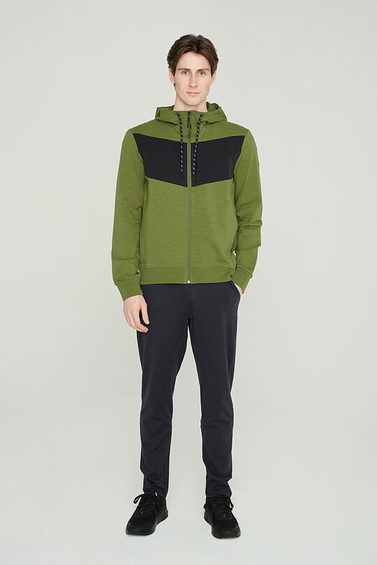 Stretch cotton zip-through hoodie 6 | GREEN/ KHAKI / LIME GREEN | Audimas