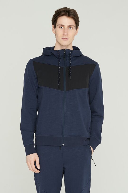 Stretch cotton zip-through hoodie 1 | BLUE | Audimas