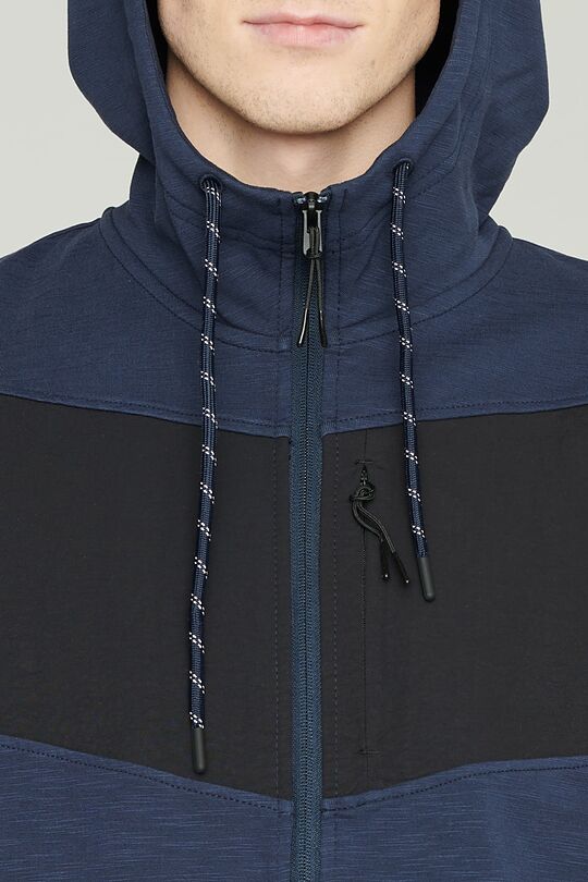 Stretch cotton zip-through hoodie 3 | BLUE | Audimas
