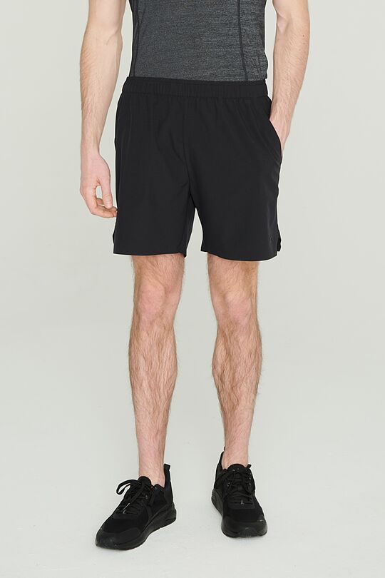 Medium length lightweight stretch fabric shorts 2 | BLACK | Audimas