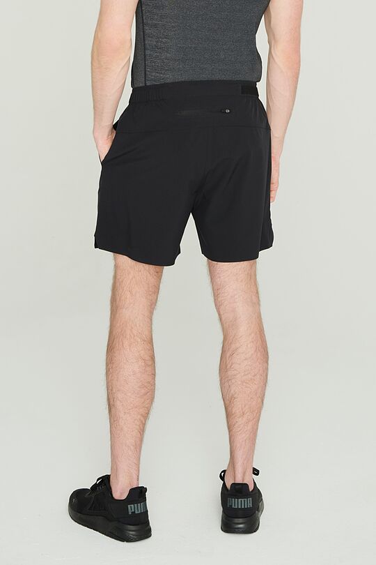 Medium length lightweight stretch fabric shorts 3 | BLACK | Audimas