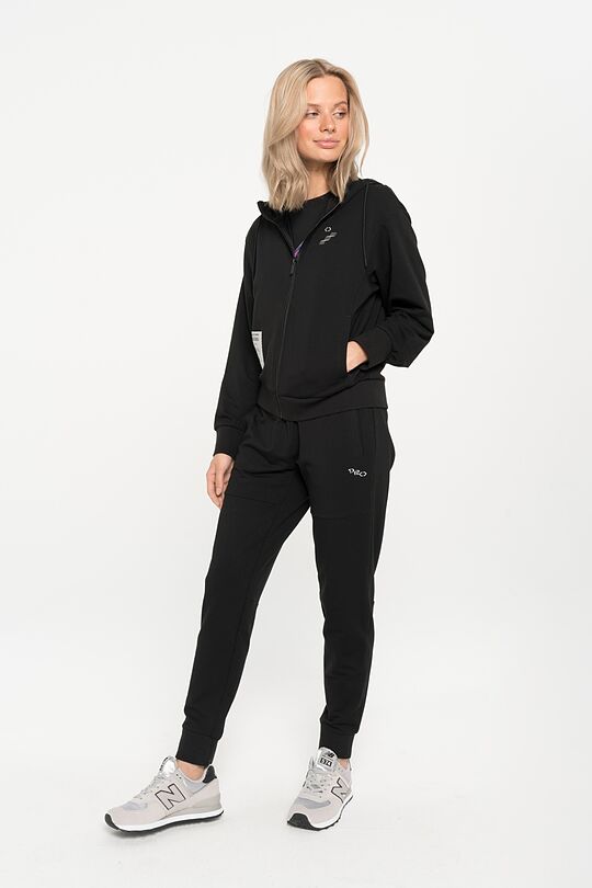 Stretch cotton zip-through hoodie 5 | BLACK | Audimas