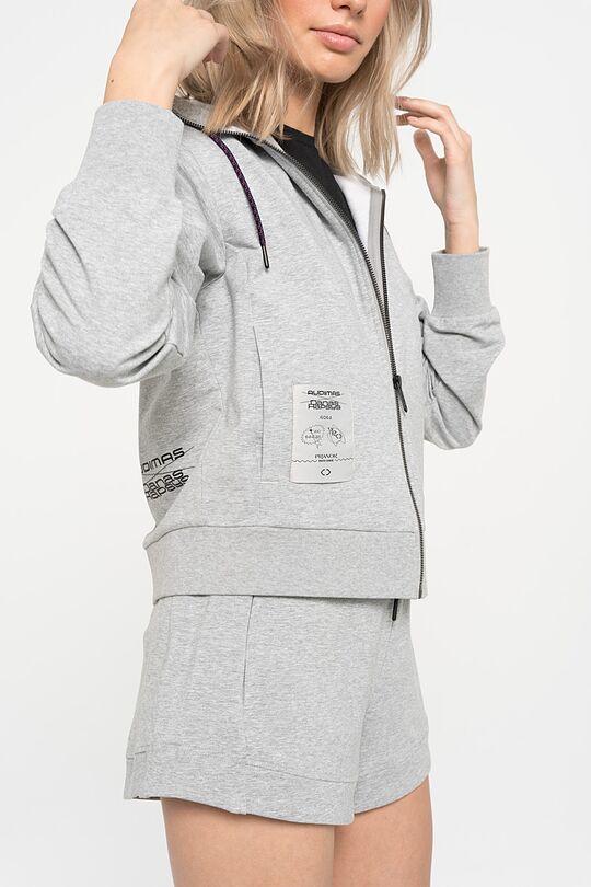 Stretch cotton zip-through hoodie 2 | GREY/MELANGE | Audimas