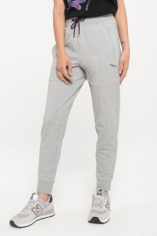 Stretch cotton slim fit sweatpants 4 | GREY/MELANGE | Audimas