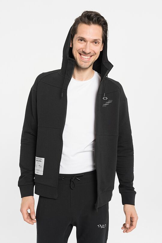 Stretch cotton zip-through hoodie 5 | BLACK | Audimas