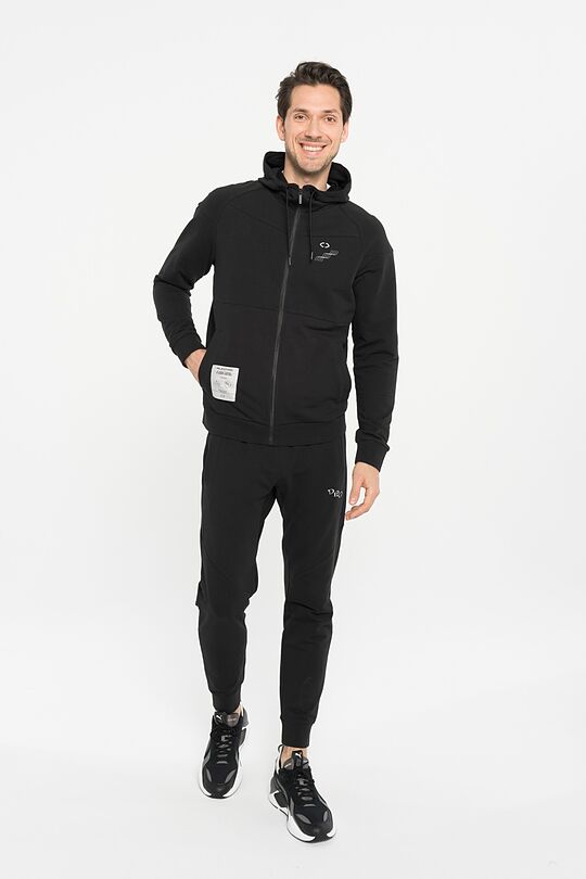 Stretch cotton zip-through hoodie 6 | BLACK | Audimas