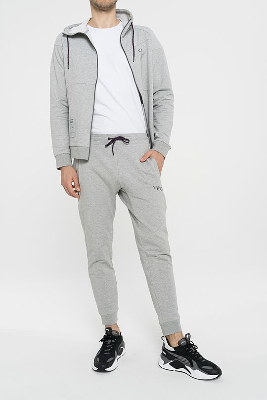 Stretch cotton slim fit sweatpants 6 | MID GREY MELANGE | Audimas